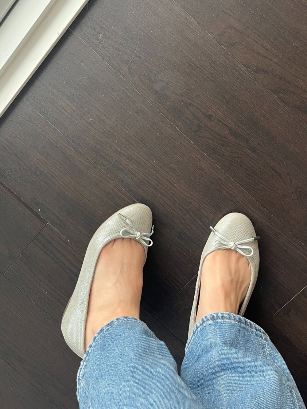 Rockport Total Motion Adelyn Ballet Flats 5.5 light blue snakeskin